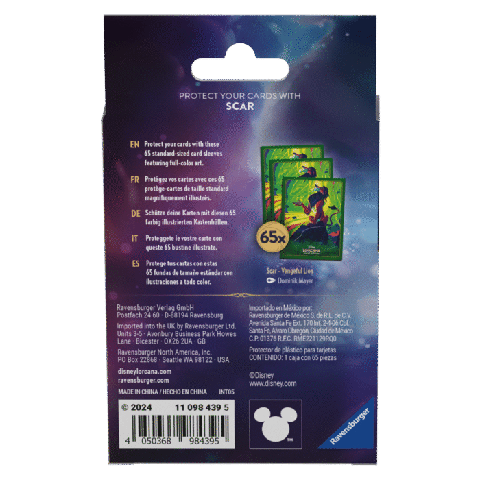 Disney Lorcana: Azurite Sea Card Sleeves - Scar